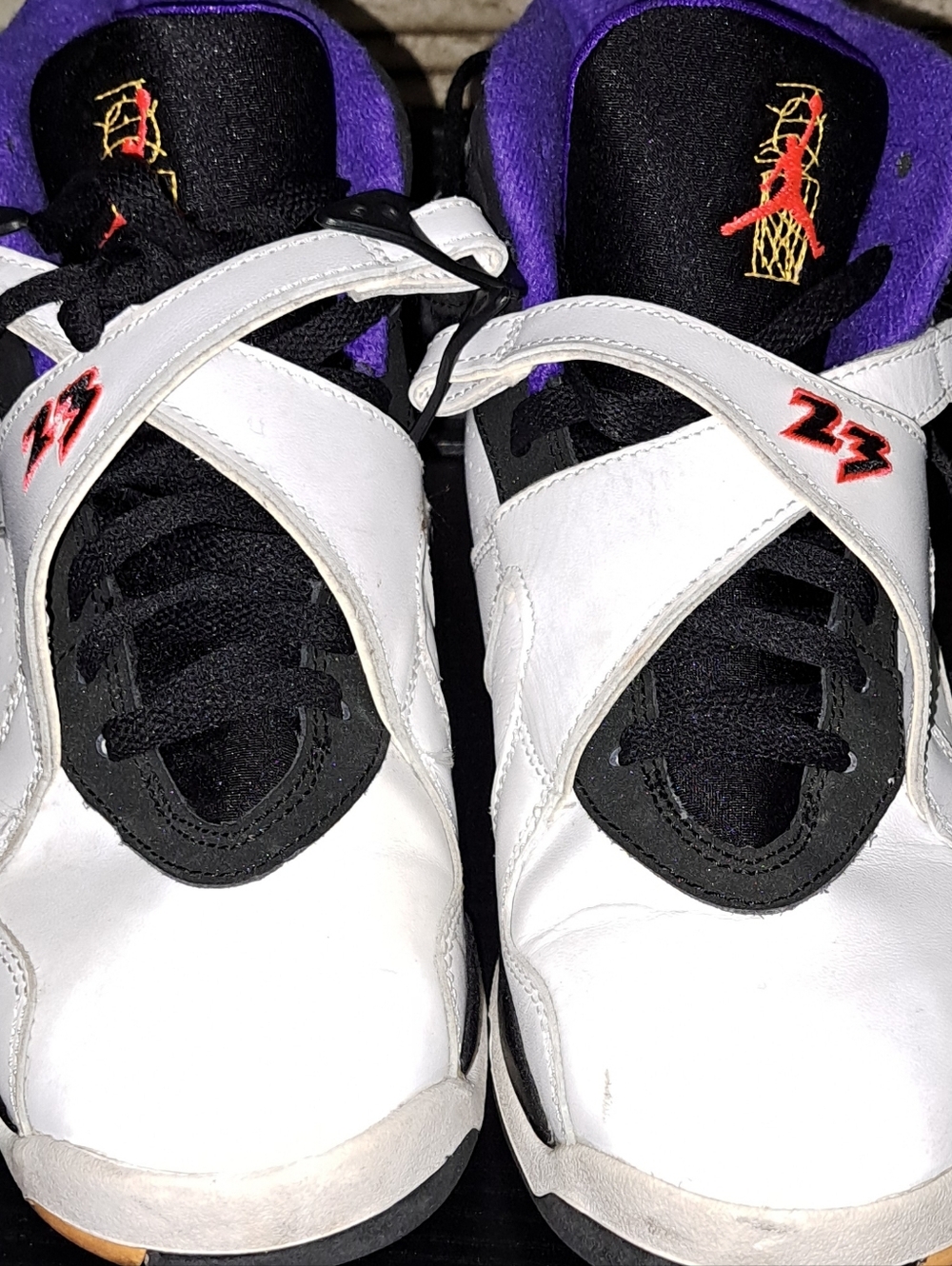 Jordan Kids Sneakers White Black Purple Accent